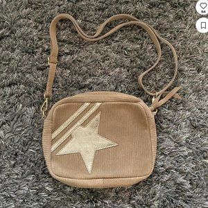 gold suede star bag